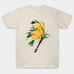 Watercolour mimosa flower T-Shirt